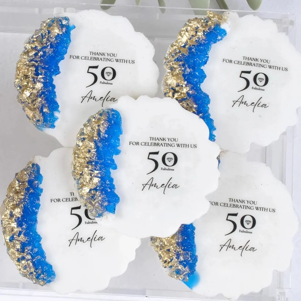 Personalized Wedding Magnet Favor: Epoxy, Dry Flower, Islamic Bridal Gift