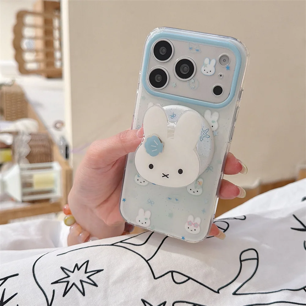 Koreańskie etui na telefon z magnetycznym uchwytem Magsafe, z motywem Miffy Króliczka, w stylu INS, do iPhone 17, 16 Pro Max, 15, 17 Pro, 15 Pro, urocze obudowy. — zdjęcie produktu 5