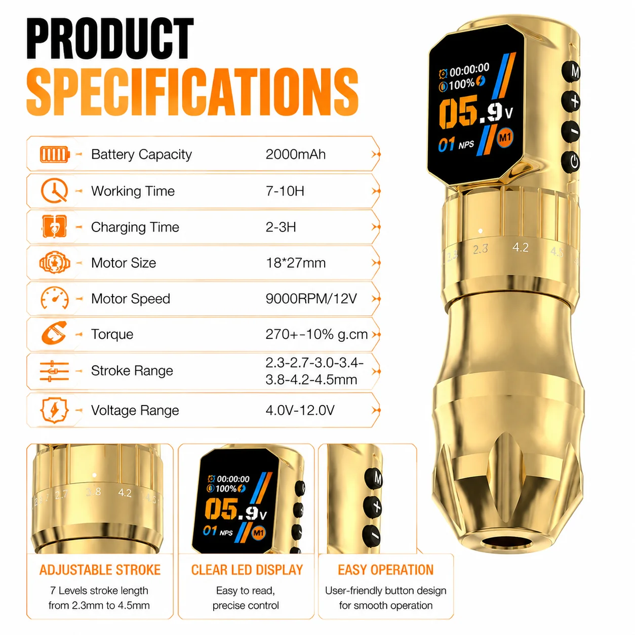 

Audersigt New Arrival 2026 Wireless Tattoo Machine Pen Low Vibration Rechargeable Rotary Tattoo Machine Pen Tattoo Supply
