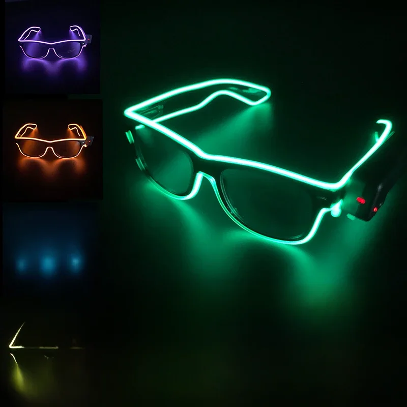 Nowe fajne bezprzewodowe świecące okulary LED do Rave Festival Party Luminous Neon Mosaic Sunglasses club disco Eye Glasses — zdjęcie 2