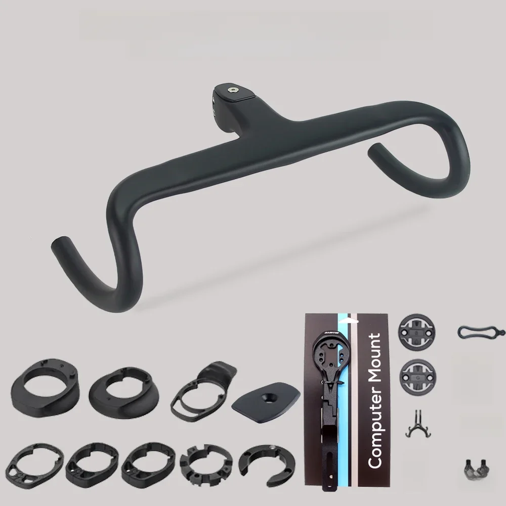 AliExpress ULLICYC No Logo Road Bike Full Carbon Fiber Internal Cable Integrated Bicycle Handlebar Cockpit For