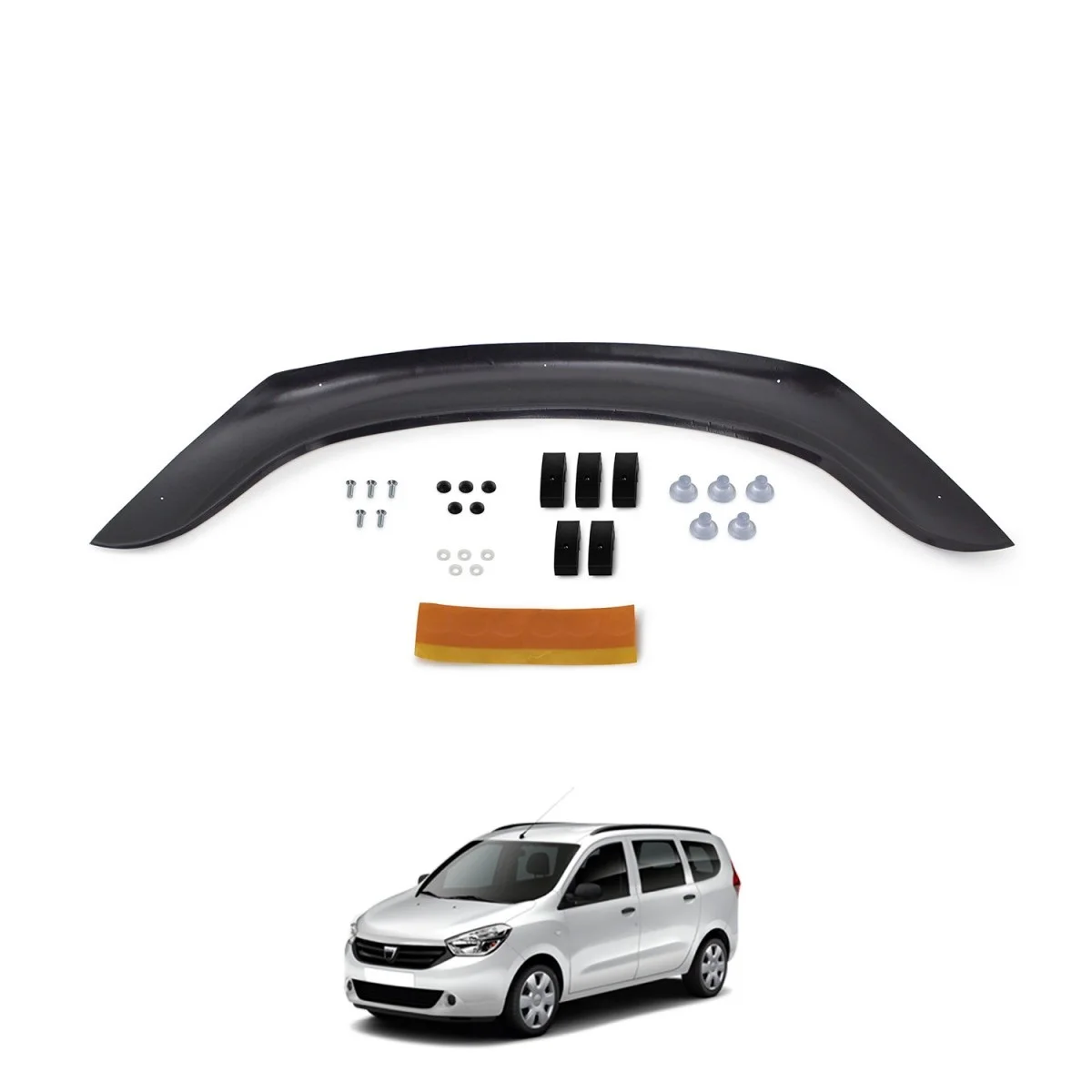 

FOR Dacia Lodgy 2013-2022 models Front Hood Protection Spoiler Front Bug Shield Hood Deflector Guard Glossy Black AUTO STYLING