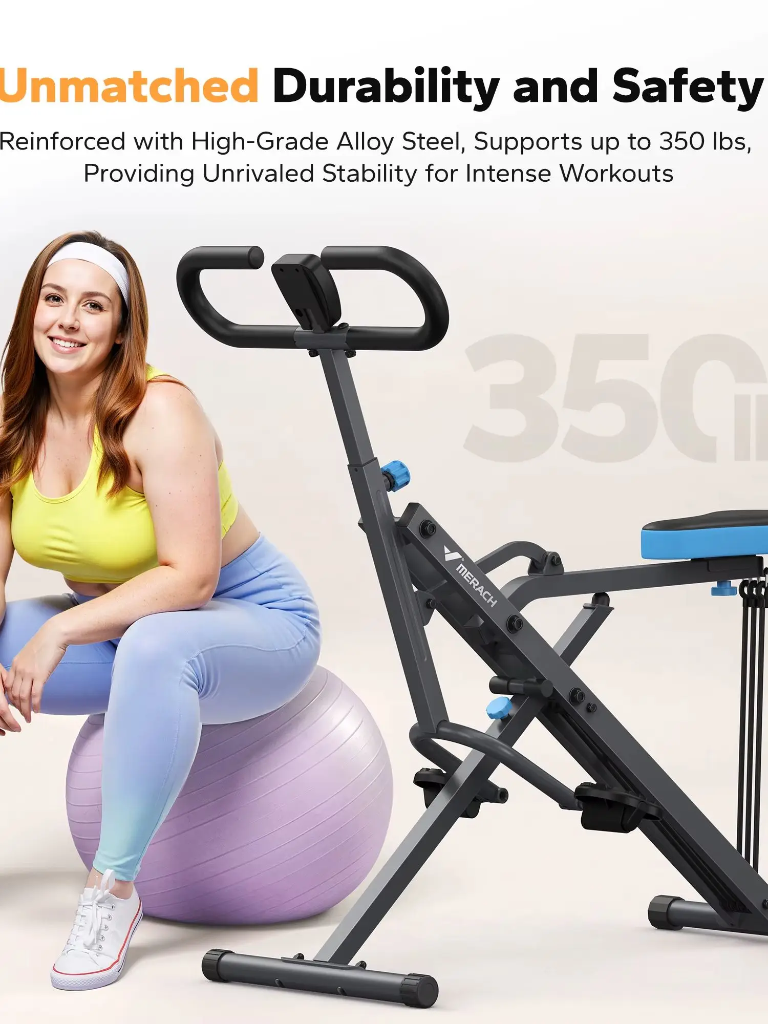 MERACH R07 Squat Machine 2-in-1 Squat Roeimachine Eenvoudige Opstelling Opvouwbare Fitnessapparaat Glute Trainer Machine Glutes Been Thuis Fitness - afbeelding 2