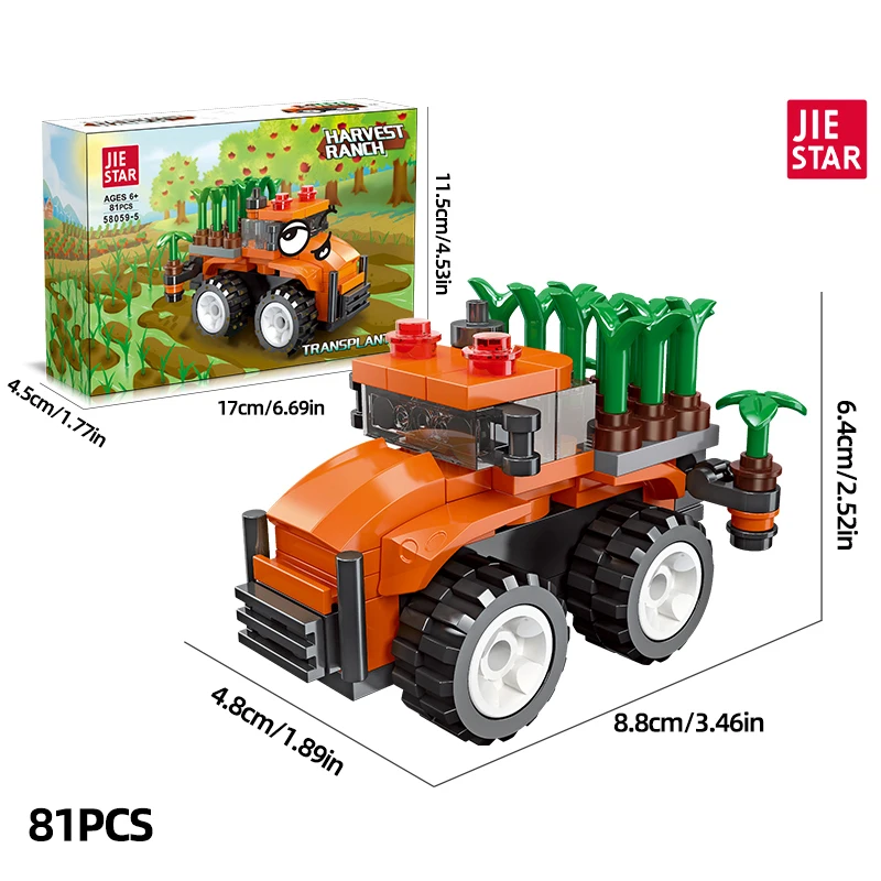 Creative Machinery: Harvester and Tractor DIY Building Block Adventure - Ignite Farm Exploration, Unique Birthday Gift for Kids