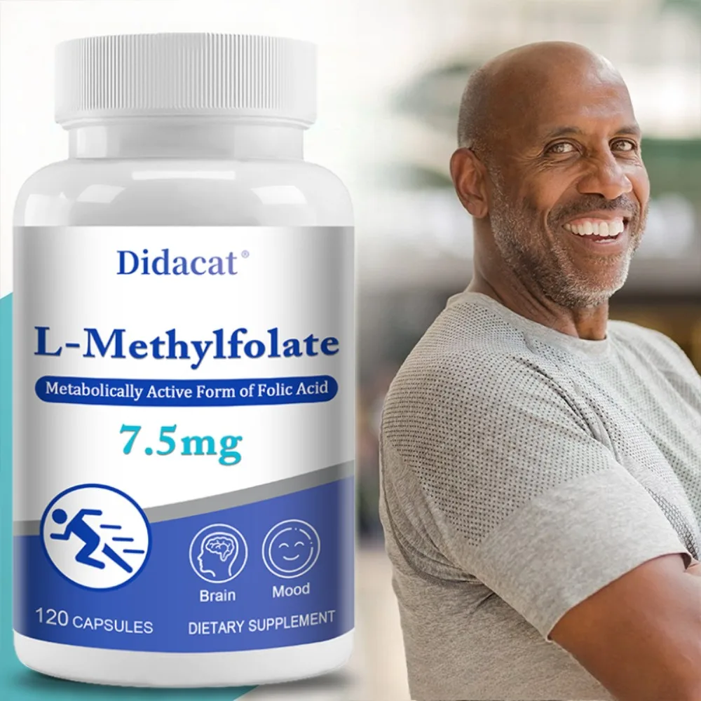 L-Methylfolate 7.5 Mg - Methylfolate Supplement for Women & Men, for Brain Health, Focus, Calm - 120 Capsules