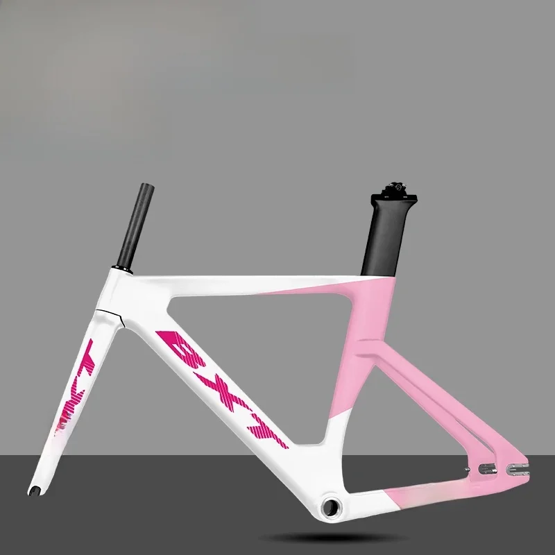 Rama rowerowa BXT Full Carbon Track ze sztycą widelca, stałą przekładnią, rama roweru wyścigowego, 700C — zdjęcie 2