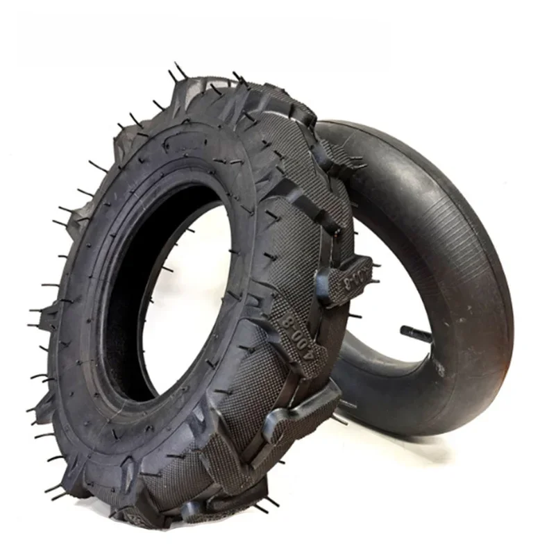4.00-8 pièces de pneus agricole pneu tracteur Micro cultivateur machines agricoles 400-8 chevrons en caoutchouc