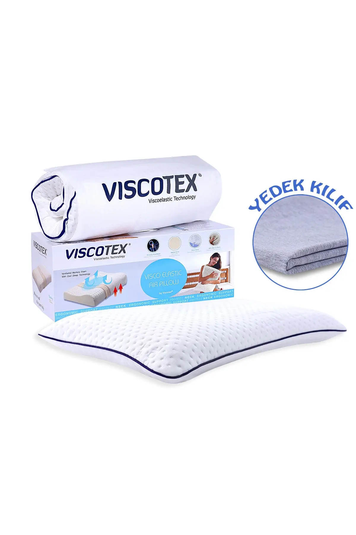 Orthopedic Baby Pillow 50x32x6 Cm Visco Foam Bamboo 100% Visco Orthopedic Pillow  Blankets Neck Back Soft Protection Slow Reboun