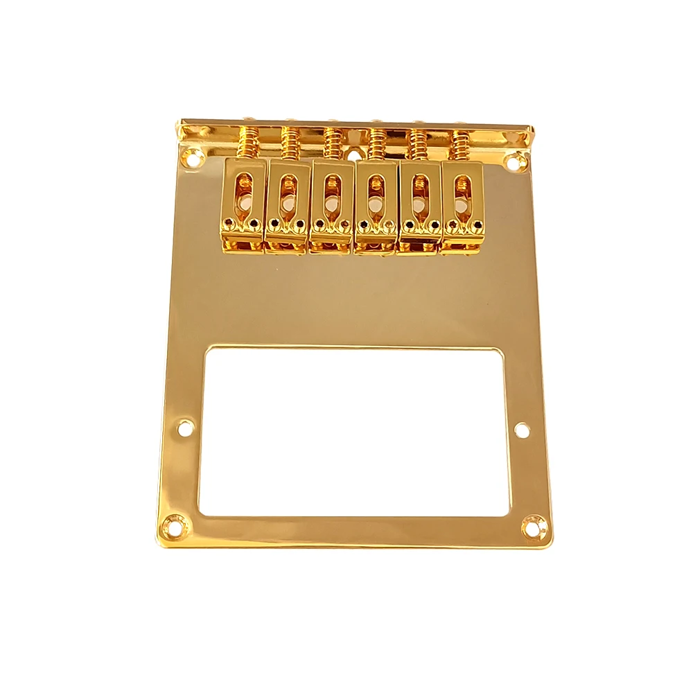 6 Roller Saddle 6 String Humbucker Guitar Bridge for Tele Telecaster Guitar (Gold)