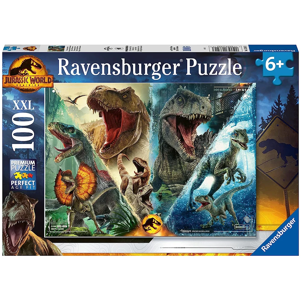 Puzzle Jurassic World: Dominion 100 pieces XXL, Ravensburger, 13341, original, toys, boys, girls, gifts, collector, shop, new, games, family, Puzzle