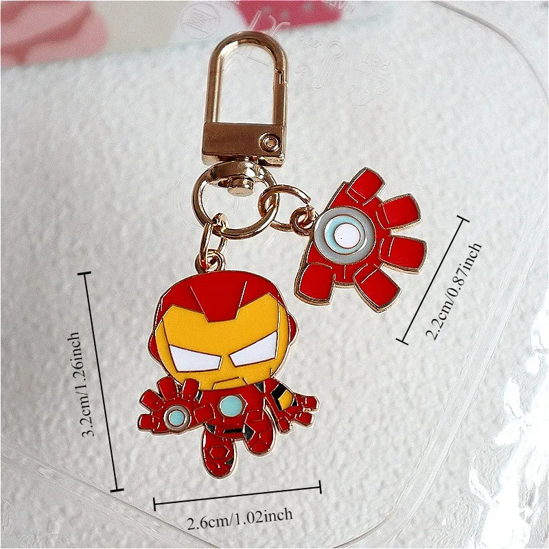 1 Set Animated Cartoon Hero Metal Alloy Keychain With Fashionable Charms Pendants For Birthday Holiday Classmates Friends Gifts