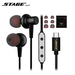 StageSound USB C kulaklık tipi C kulaklık kablolu kulaklık mikrofon ve ses kontrolü ile manyetik HiFi Stereo kulak içi kulaklık