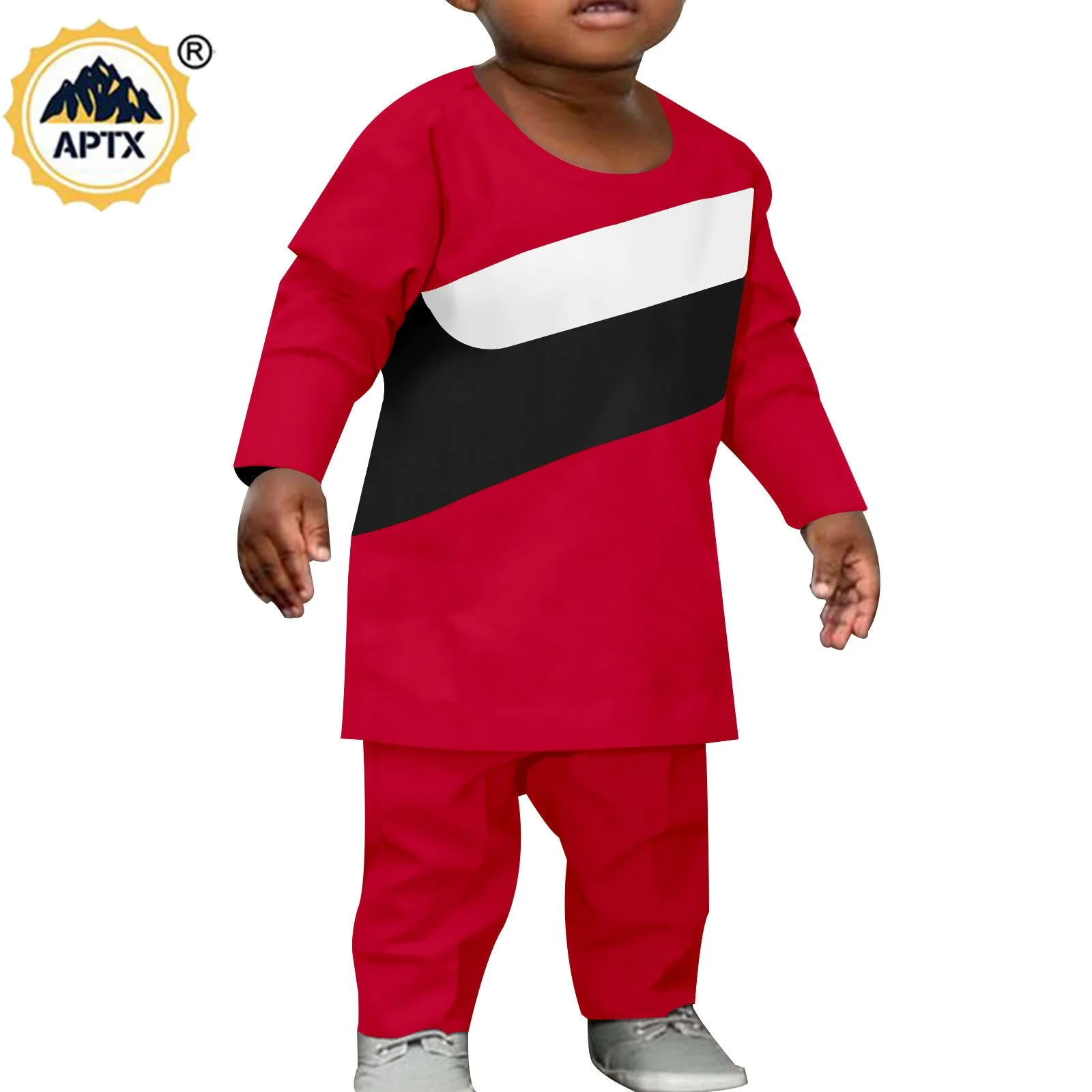 

African Clothes for Kids Bazin Riche Africa Boys Outfits Children Patchwork Top Shirts and Pants 2 Pieces Sets Y224005