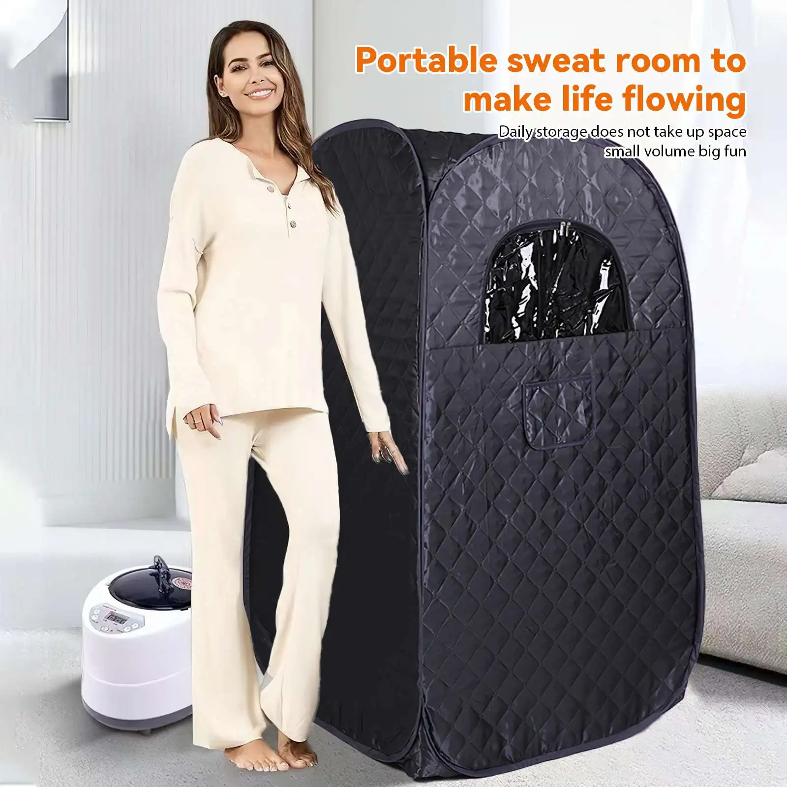 Portable Portable Steam Sauna With 3L 1000W Steam teacher And remove SPA Tent for Home Bathing Hydrotherapy light Loss & dethox