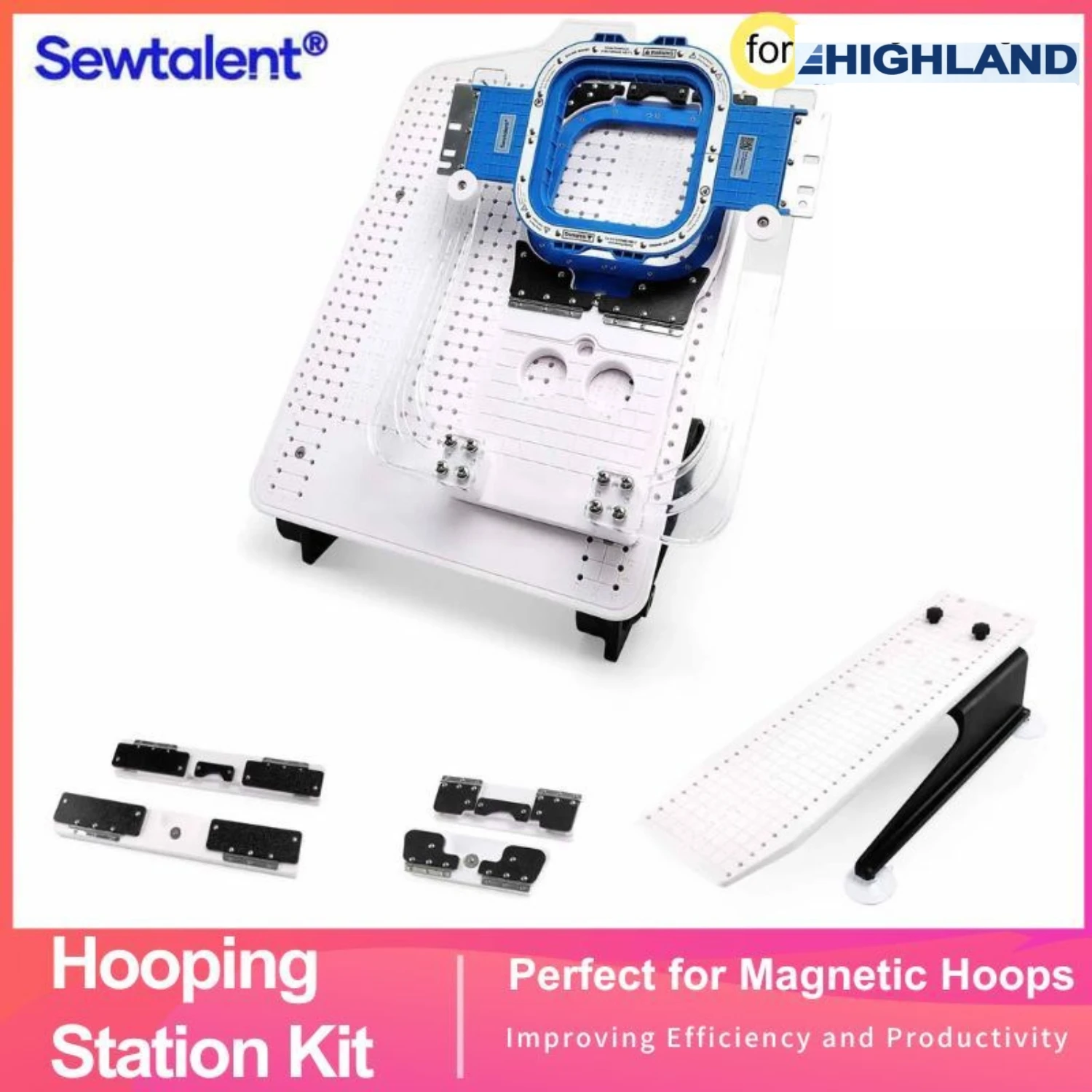 HIGHLAND 1501 Breeze HM/E-1501C CT1501 CX1504 Hoopmaster Mighty Hoop Magnetic EmbroideryFrame Starter Kit Hooping Station Board