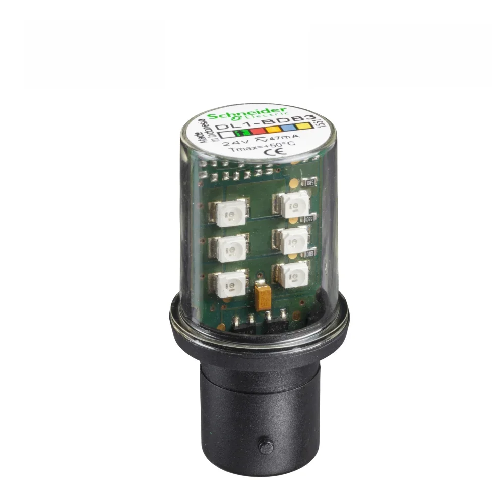 Schneider electrica-cyberall-lâmpada led ba 15d com lâmpada led protegida, 24v referência: dl1bdb3