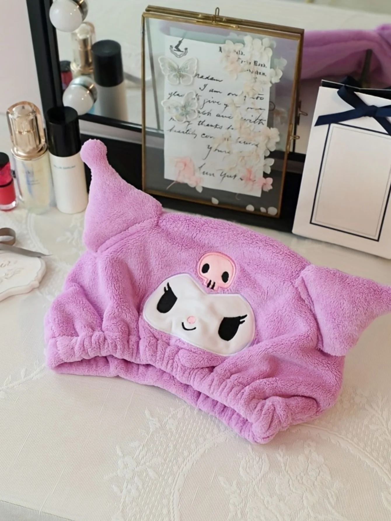 قطعة واحدة من قبعة تجفيف الشعر الكرتونية كورومي ميلودي سينامورول - فائقة الامتصاص، سريعة الجفاف، ناعمة ومريحة