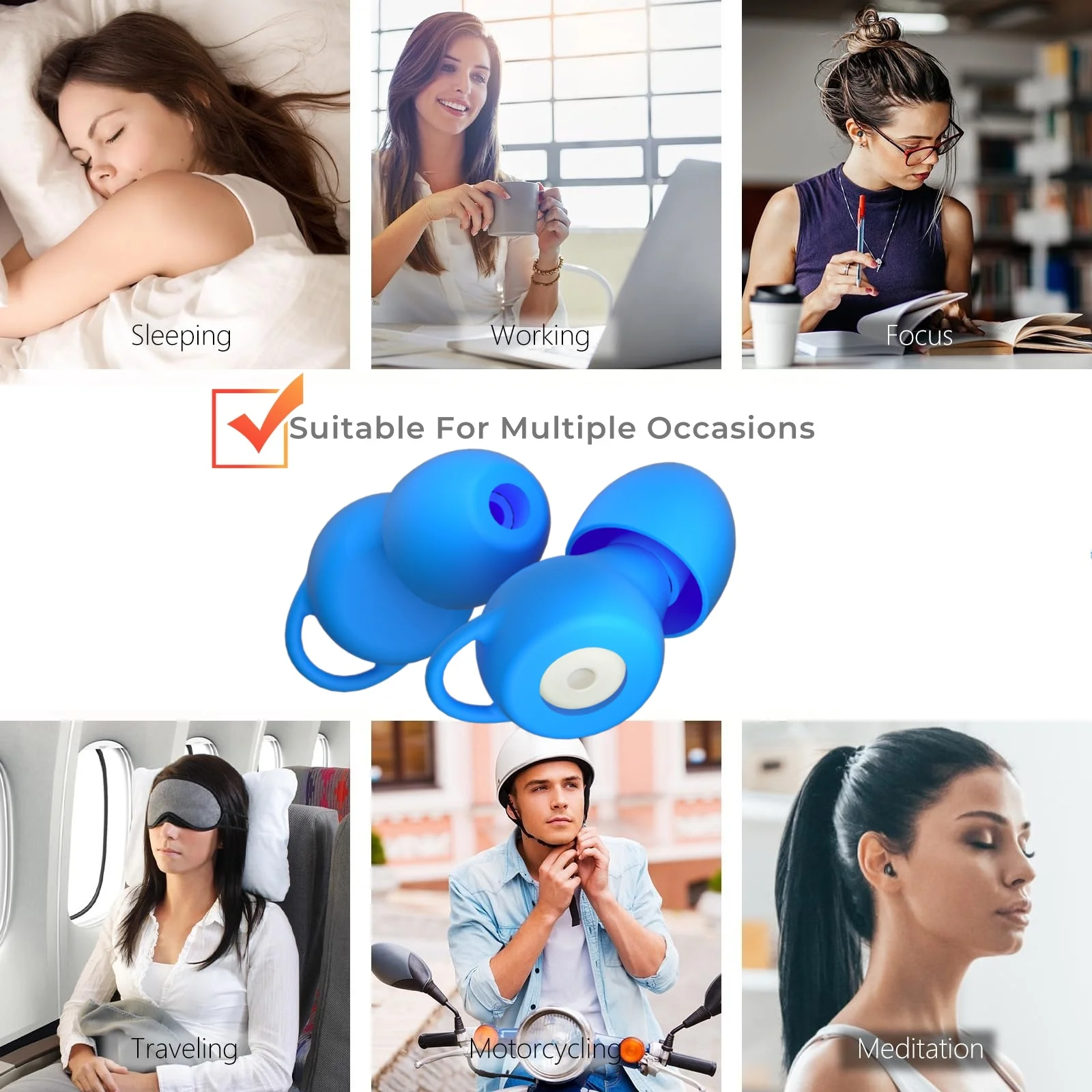 

Reusable Hearing Protection WOO Earplugs for Noise Sensitivity and Snore Sound Reduction