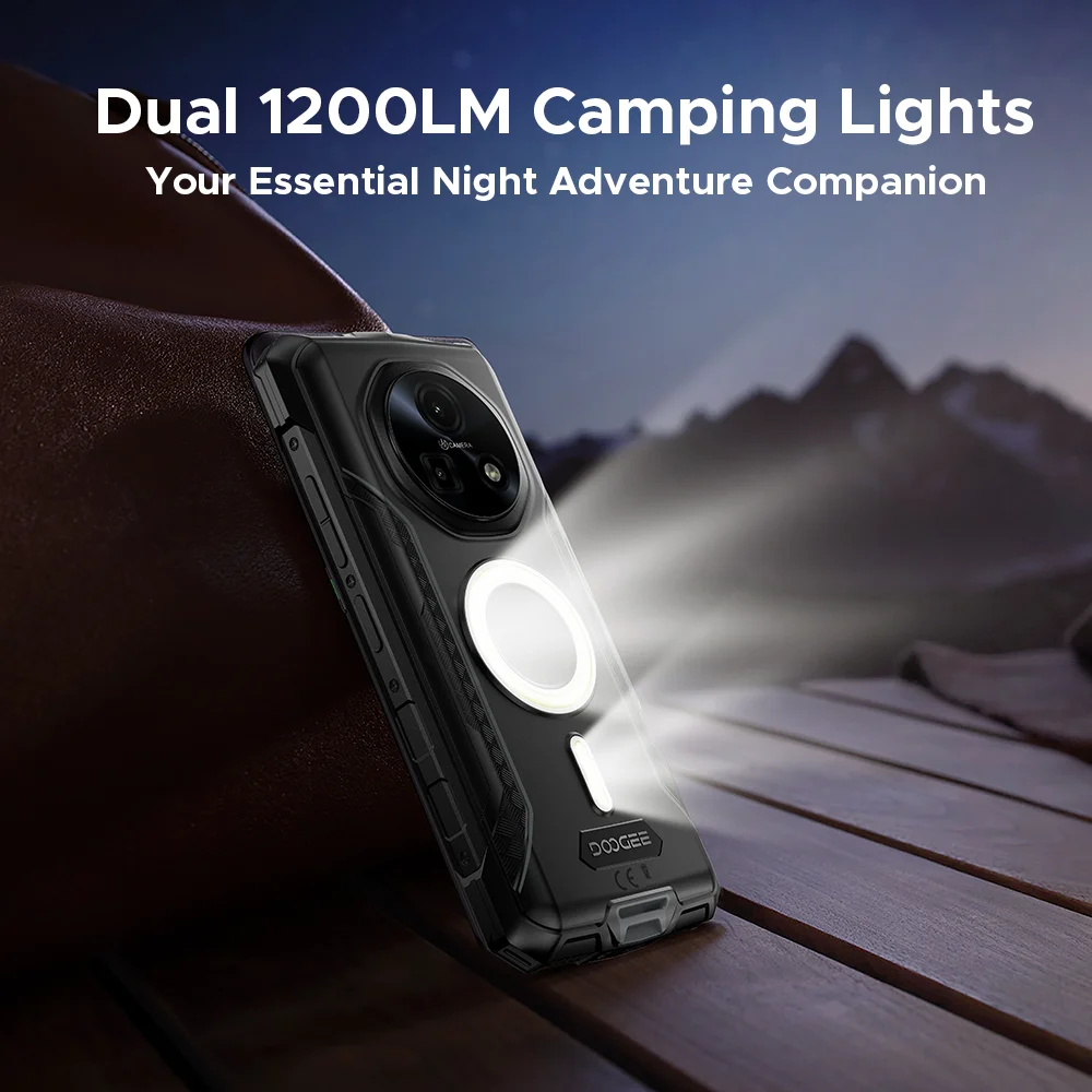 DOOGEE Fire 5 Ultra Rugged Phone 32GB 256GB 6.6" Helio G81 Octa Core 13000mAh Battery 48MP Camera 1200LM Camping Lights NFC