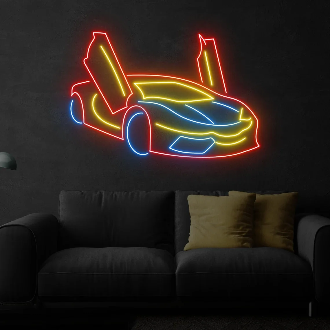 

Luxury Sport Car Neon Sign Luxury Car Sign Car Store Wall Decor Car Garage Carpark Wall Art