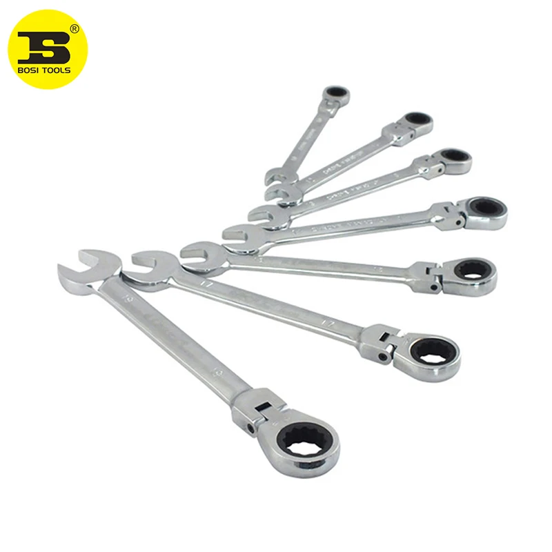 

BOSI 7Pc Flexible Head Geartech Combination Spanner Wrench Set