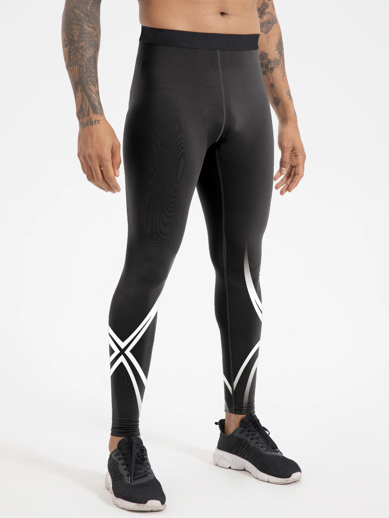 سراويل اللياقة البدنية مع ملصقات مطبوعة للتدريب، سريعة الجفاف، مسامية، ماصة للعرق، وسراويل جري مرنة #3