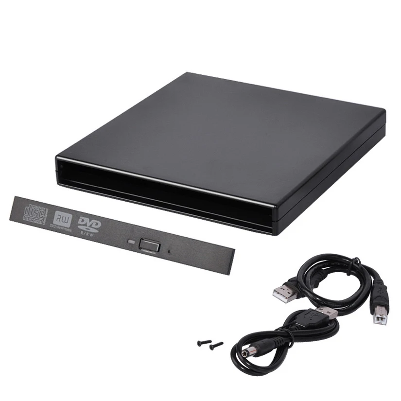 1PC 12.7mm USB 2.0 External DVD/CD-ROM Case For Laptop Desktop PC Optical Disk Drive SATA To SATA External DVD Enclosure