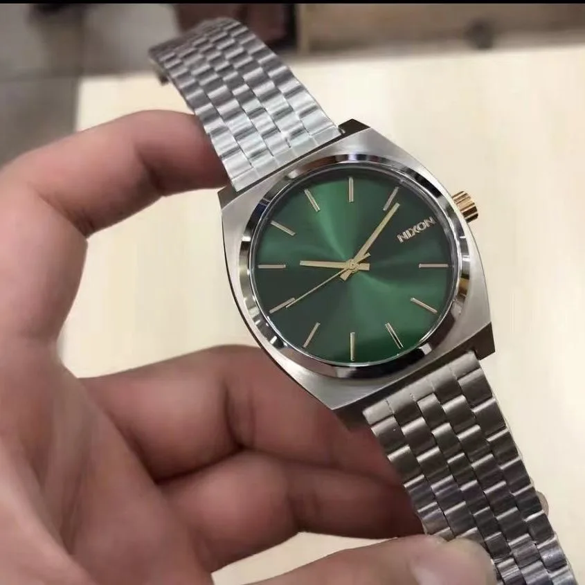 Reloj de pulsera de acero inoxidable para hombre, cronógrafo de estilo Simple, movimiento de cuarzo, pulsera de negocios, caja de esfera de Color dorado