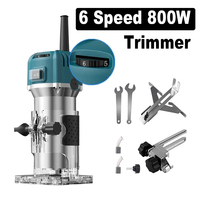 6.35mm Trimming Grooving Engraving Machine 800W All-Copper Motor 30000rpm Six-Speed Woodworking Milling/Trimming/Engraving Tool