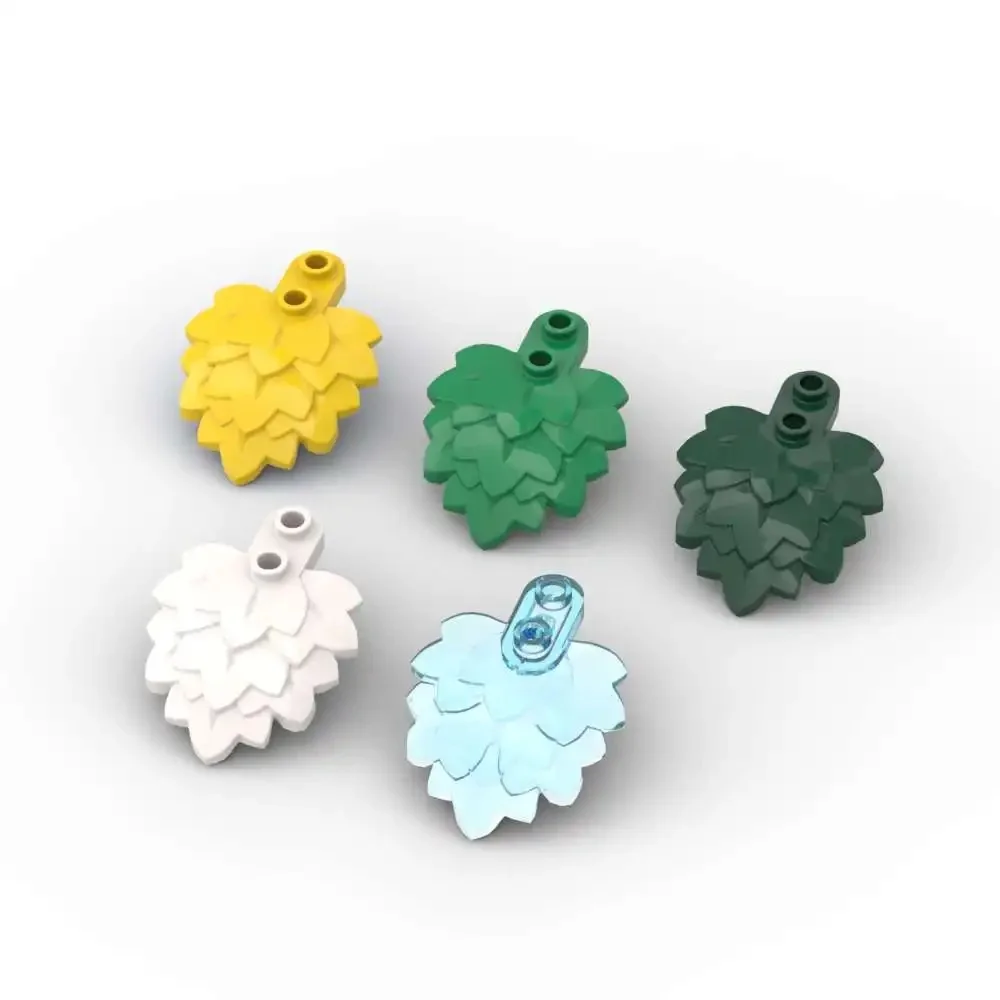 MOC – assiette plante ronde 5058 1x2 avec feuilles superposées, blocs de construction, feuille botanique, fleur, brique, particules, jouets, cadeau d'anniversaire, 10 pièces