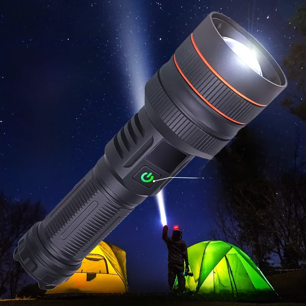 Heldere spotlight LED-zaklamp met groot bereik Type-C Opladen Sterk licht Lamp Tactische zaklamp Waterdichte zoom buitenlantaarn - afbeelding 2