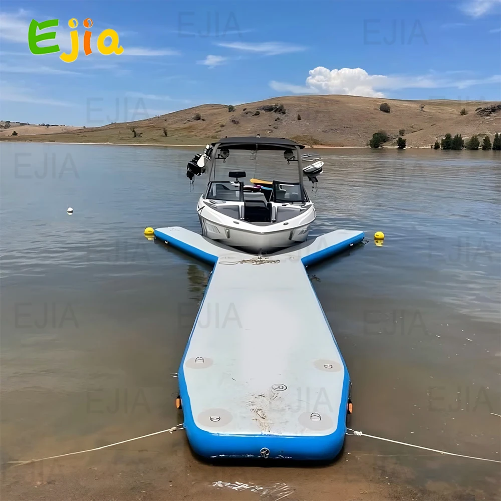 20FT/6m Gren bleu noir flottant gonflable Y pontons Dock plate-forme Station Y pontoon pour bateau/Yacht/Jet Ski Park sur l'eau
