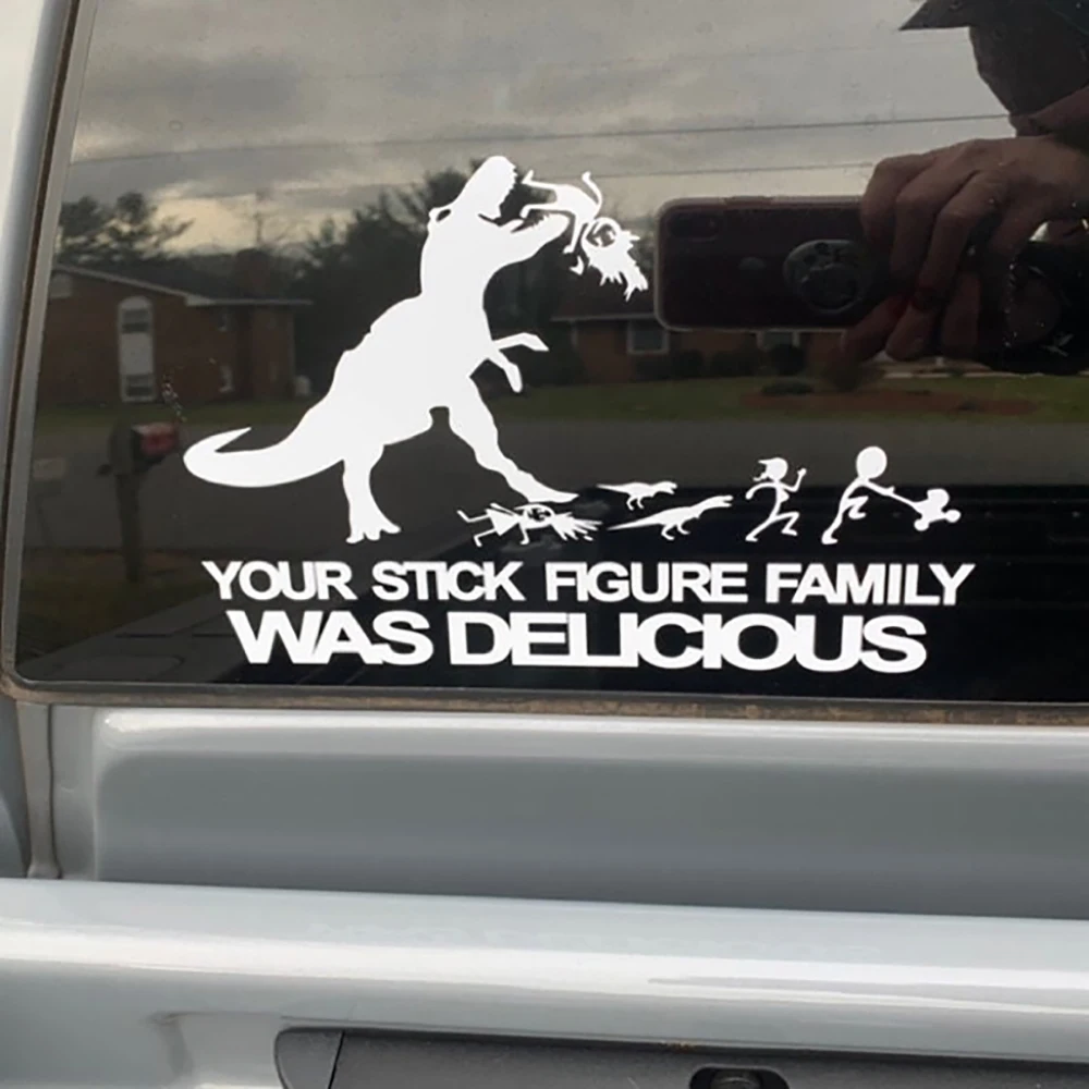 Dinosaur Figure Family Car Vinyl Decals Cute Windows Bumpers Stickers Vehicle Supplies Accessories Waterproof