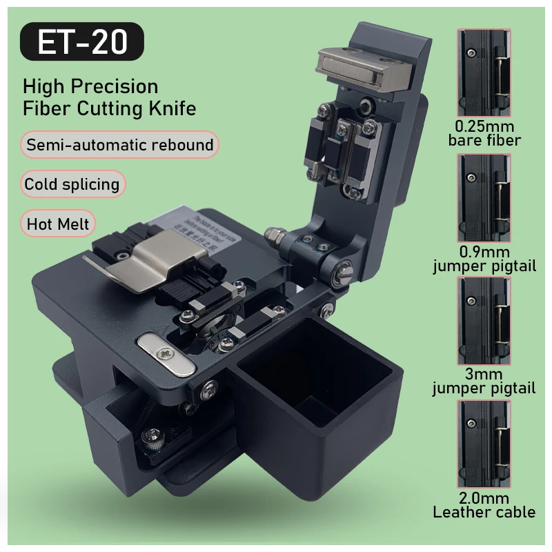 

New ET-20 Fiber Cutting Knife FTTT Semiautomatic Rebound High Precision Fiber Optic Cleaver Cable Cutter Knife Tools Free ship