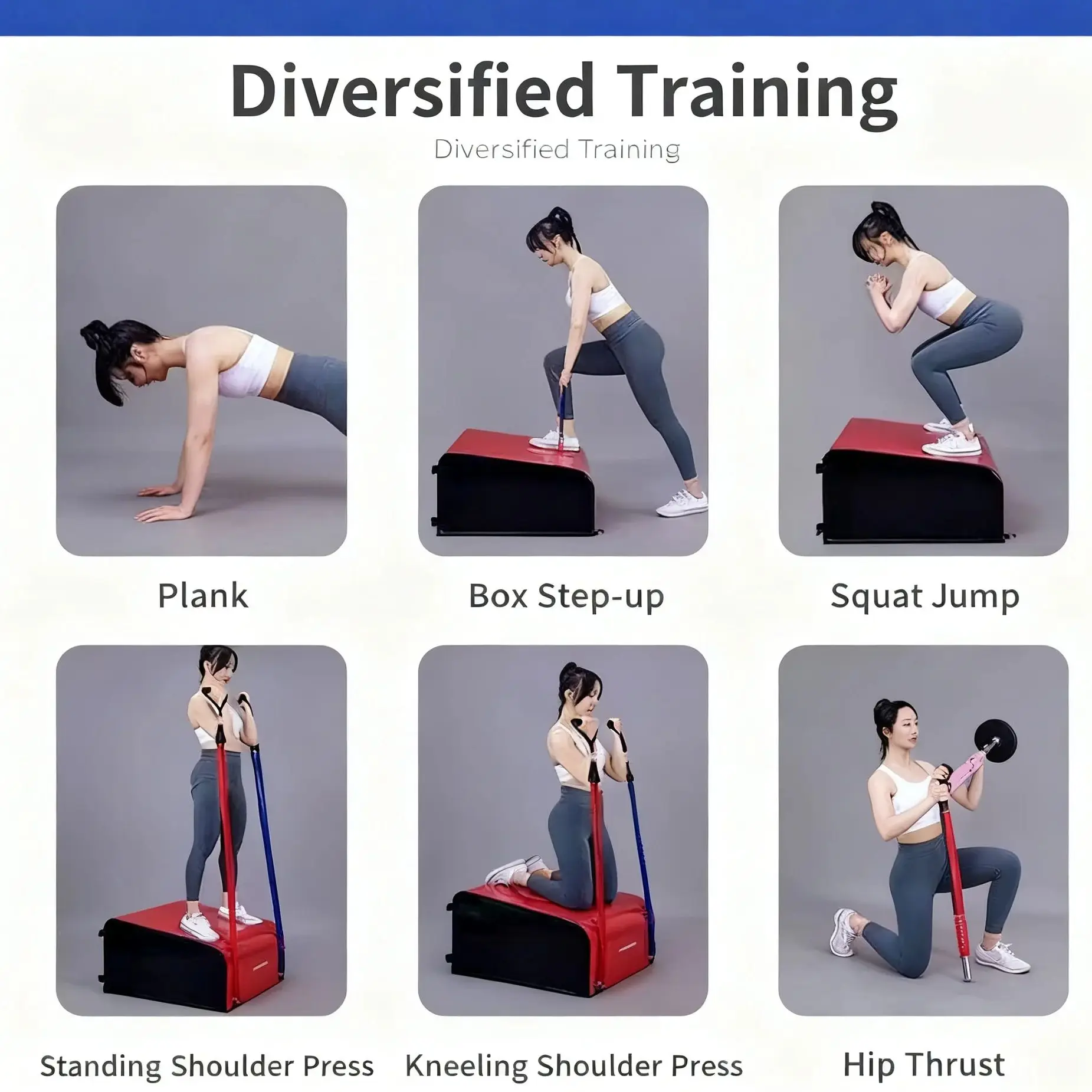 Hip Thrust Box Glutes Sturdy with Rounded Corners Slip-resistent for Yoga Glute Bridges Home Gym Fitness Equipment for Women&Men