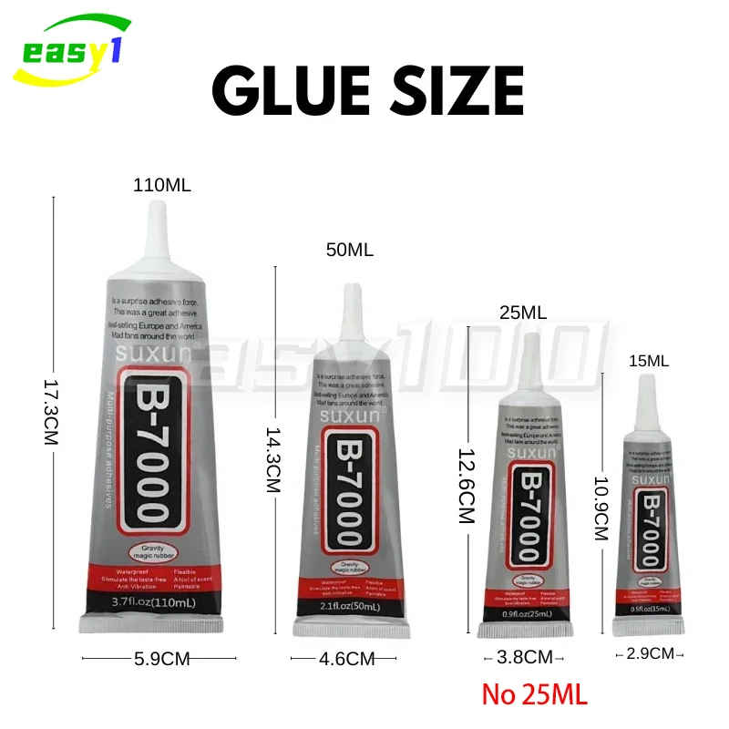 SUXUN B7000 15ml 50ml 110ml Fast curing multi-purpose adhesive water for electronic components mobile phone frame repair