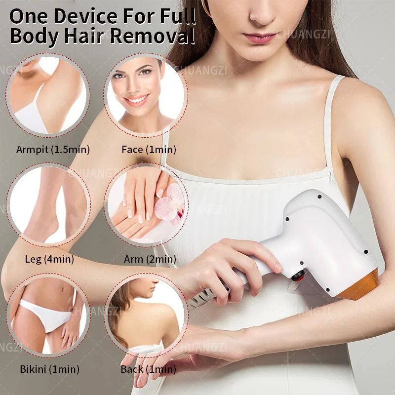 Newest 808nm Diode Freezing Point Painless Hair Removal Machine 755 808 1064nm 3 Wavelength Women Body Face Depilation