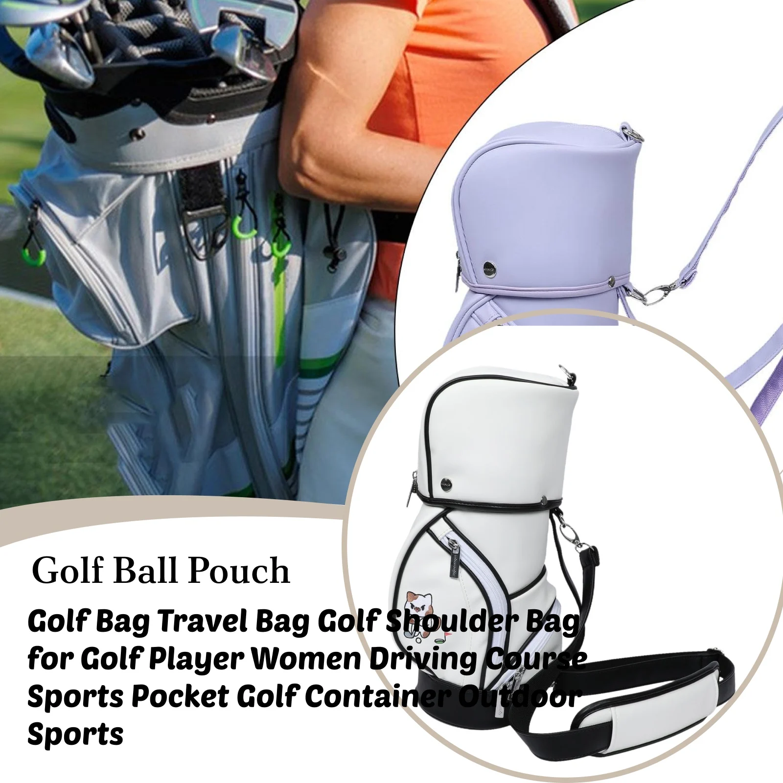 

Golf Bag Travel Bag Golf Shoulder Bag for Golf Player Women Driving Course Sports Pocket Golf Container Outdoor Sports
