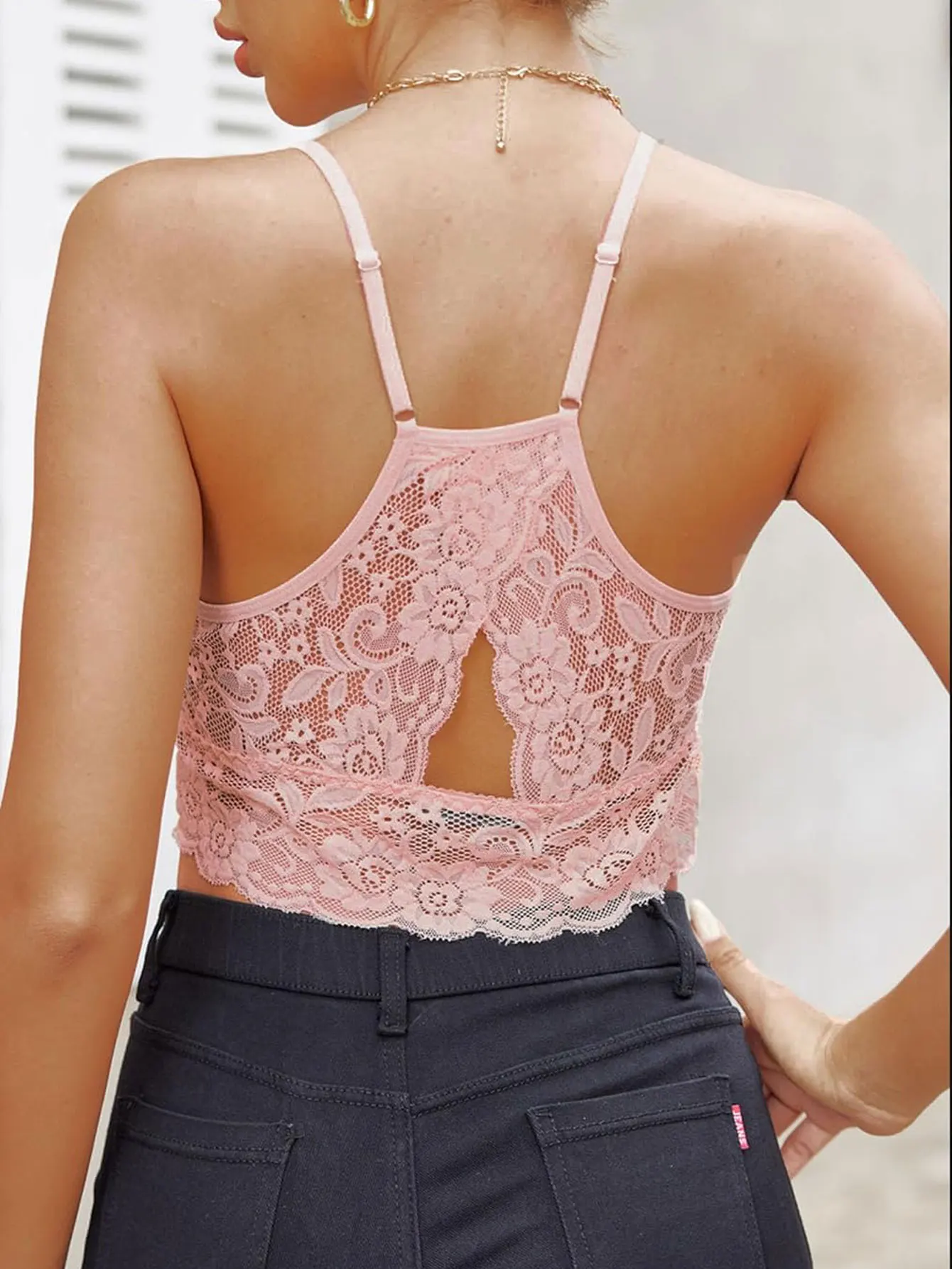 Damen Sexy Rückenfreies Spitzen-Camisole-BH, Reines, Charmantes Kurzes Top, Atmungsaktiv, Bequem, Sommer-Essential – Detail 23