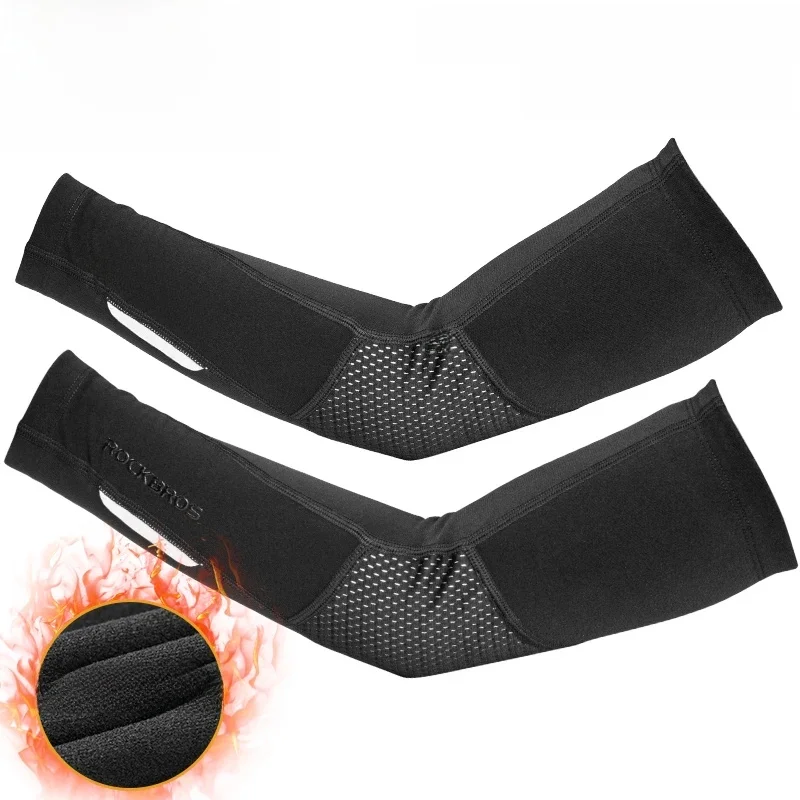 AliExpress ROCKBROS Winter Fleece Warm Arm Sleeves Breathable Sports Elbow Pads Fitness Arm Covers Cycling Running Basketball Arm Warmers
