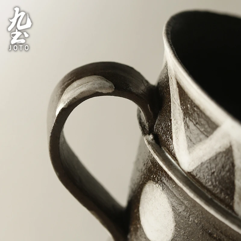JOTO Elegant Gift Choice Ergonomic Design Vintage Rustic Artistic Ceramic Coffee Mug CFR0157