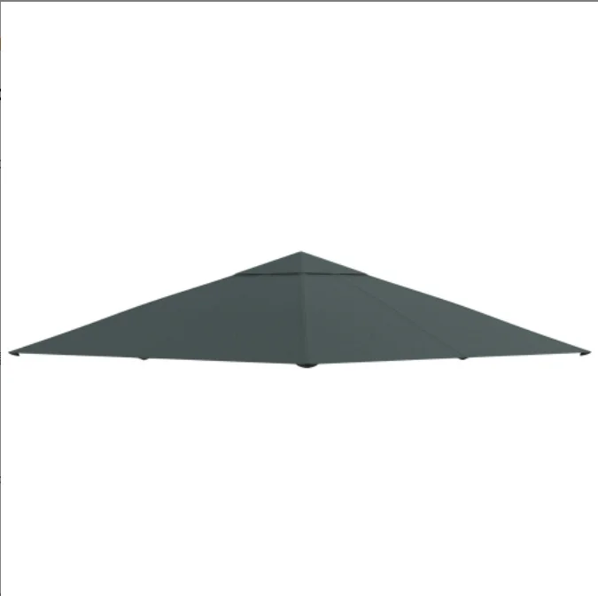 3x3m Donkergrijs Polyester Gazebo Kap Afdekzeil Zonwering Buiten Patio Tuin Paviljoen Dak Vervanging ZONDER Frame ZONDER Standaard Inbegrepen