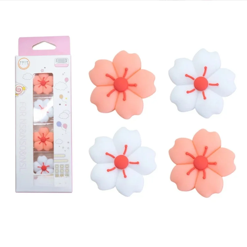 Capuchon de poignée de anciers de pouce en silicone souple, protecteur de boîtier de pouce, blanc, rose, Sakura, adapté pour Nintendo Switch Oled Lite, NS Joy-con