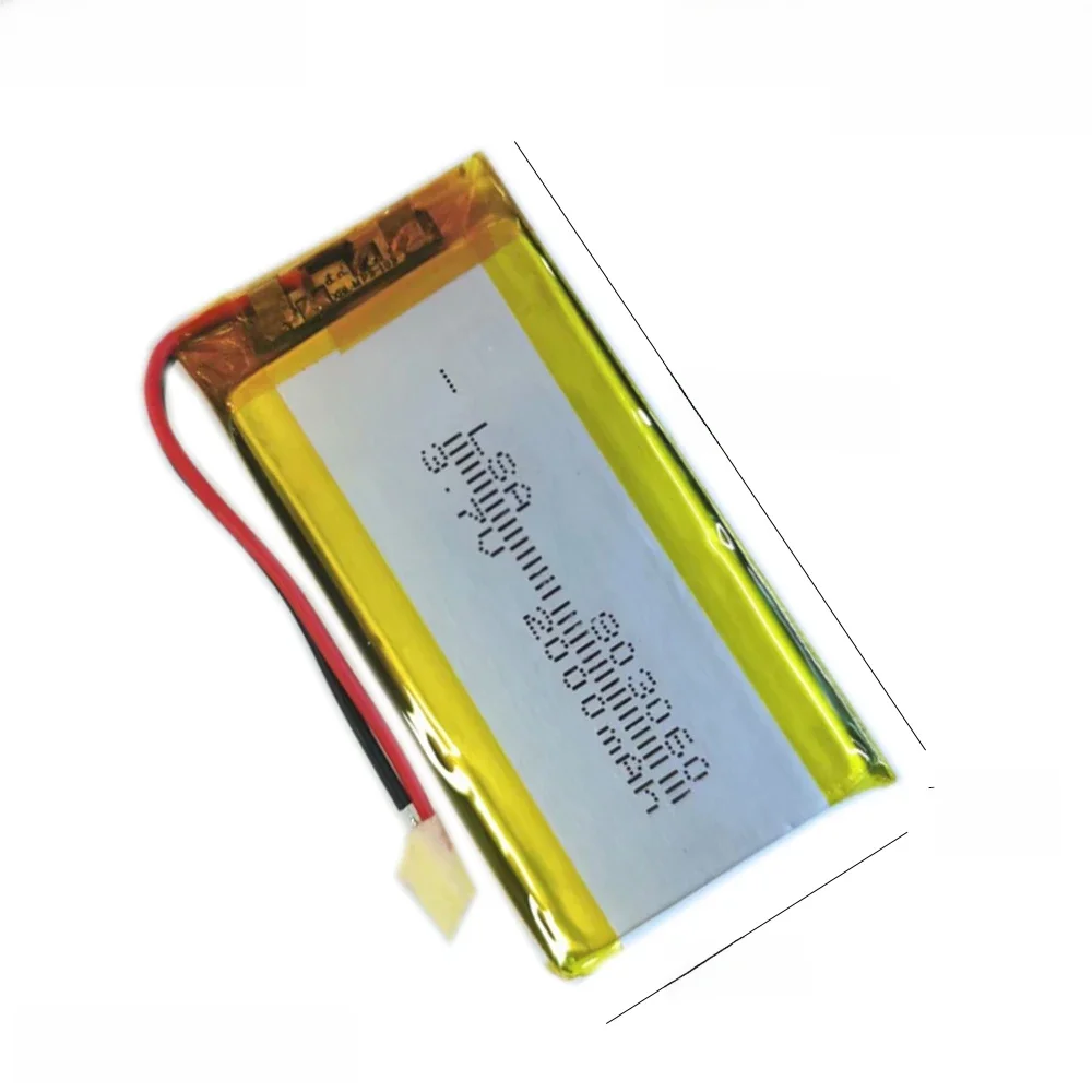 803060 polymer lithium battery 2000mAh 3.7V For Hand warmer Charger LED lamp Bluet batteryooth speaker