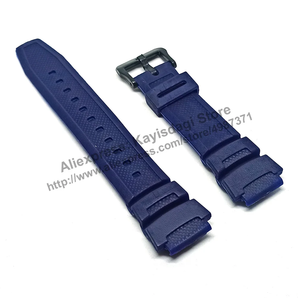 18mm Black , Blue , Green Rubber Watch Band / Strap Compatible for Casio W-218 , W-S200H , W-S210H , W-215 ,