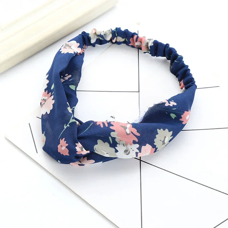 Letnie artystyczne opaski do włosów drukuj opaski na głowę Retro krzyż Turban bandaż bandany opaski do włosów akcesoria do włosów opaska na głowę dla kobiet dziewczyn — zdjęcie 2