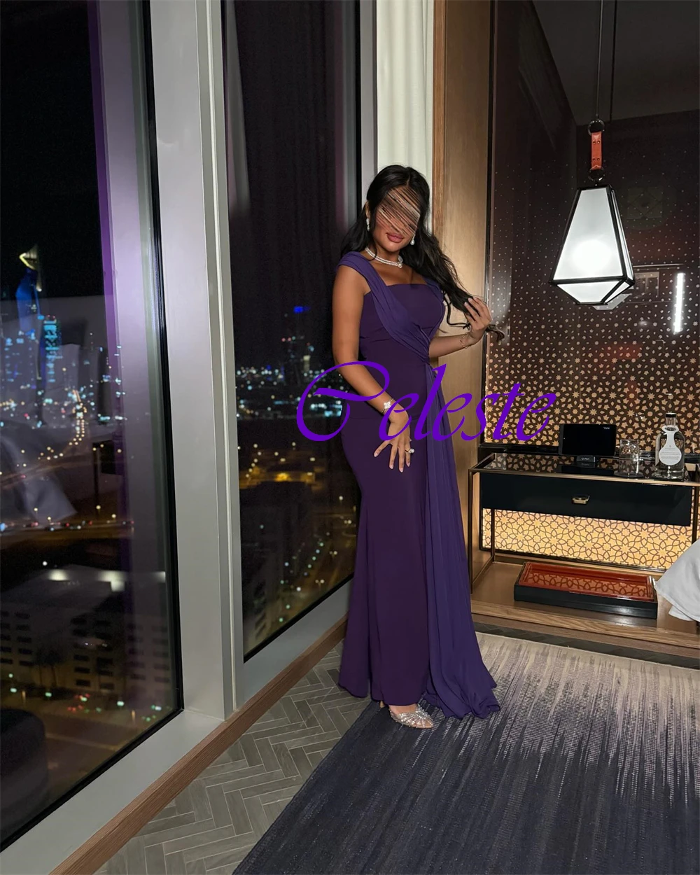 تخصيص حمالة أكمام جيرسي مثير حورية البحر مساء اللباس الكاحل طول حزب فساتين حساسة فساتين المناسبات الخاصة