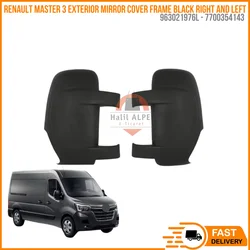 For Renault Master 3 Exterior Mirror Cover Frame Black Movano Right and Left Set Trim Oem 963021976L - 7700354143 Spare Part