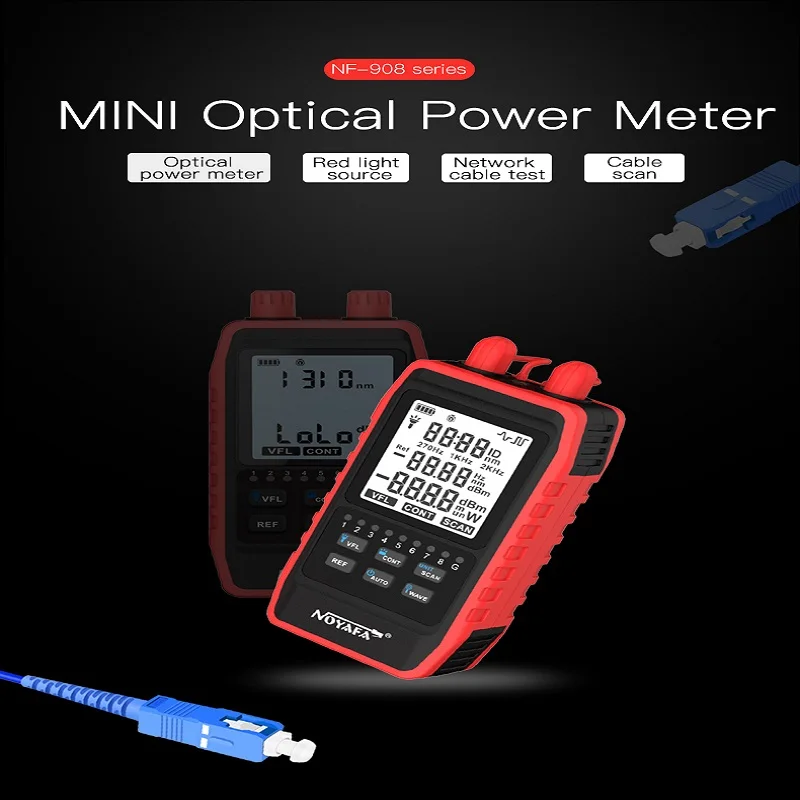 NOYAFA NF-908L Fiber Optical Power Meter VFL REF FC SC ST -60~+8dbm Visual Fault Locator Network Cable Test Optic Fault Tester