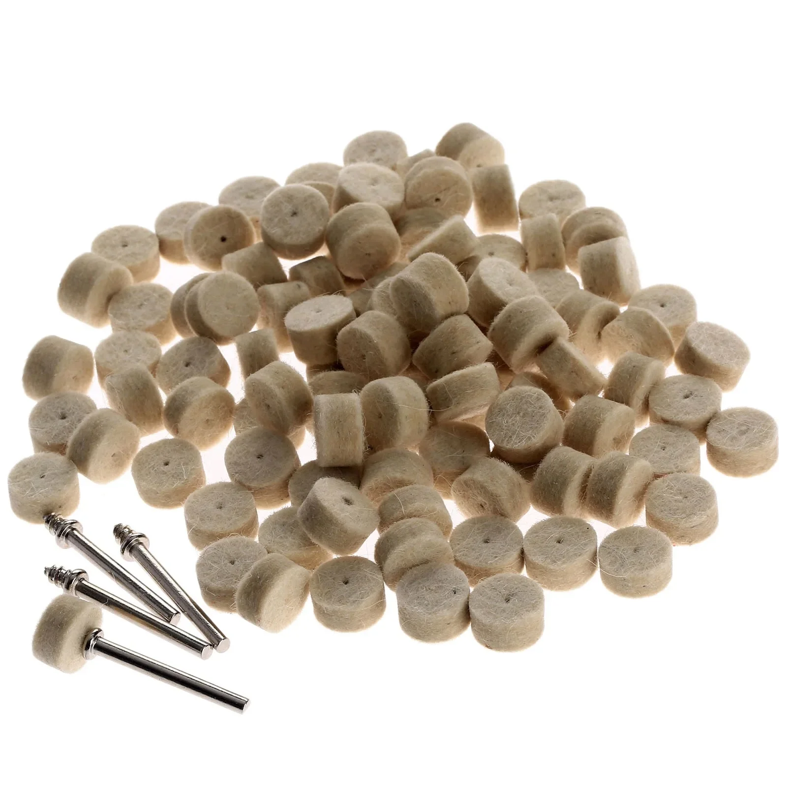 100 sztuk wełny filc nakładka polerska 13mm + 4 sztuk cholewka do szlifowania tarcza polerska 3.2mm Shanks trzpień do Dremel Rotary Tool — zdjęcie 2